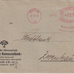 DR - Berlin SW19 27.12.29 15 Pfg. AFS "Deutsche Girozentrale" Brief n. Zwenkau