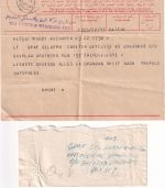 Libyen - Telegramm aus München 1954 an Graf v. Geldern 2. Offz. MS Damaskus
