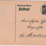 Bayern - 7 1/2 Pfg. Staatswappen Ganzsache/priv. Zudruck Würzburg Arnstein 1918