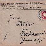 Bayern - Bad Kissingen 1903 Württemberger Hof Vordruckkuvert n. Dortmund