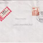 BRD - Sulzthal 24.3.77 Blanko-R-Zettel OHNE Ortsangabe Einschreibebrief