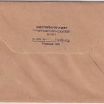 BRD - Mainaschaff Aushilfs-R-Zettel Einschreibebrief n. Weiden 1974