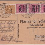 DR-Infla - 3x250 Tsd/500 M. u.a. Karte Wolframs Eschenbach - Nürnberg 9.10.23