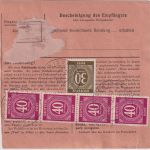 All.Bes. - 7x40+30 Pfg. Ziffer Paketkarte Dillingen - Simbach 18.12.46
