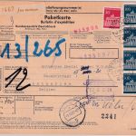 BRD - 3x100+30 Pfg. Brandenburger Tor Paketkarte n. BELGIEN Nördlingen 1969
