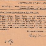 All.Bes./RPD München - 6 Pfg. Aushilfs-Ganzsache Augsburg - München 28.9.45