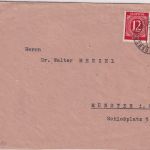 All.Bes./AM-Post - 12+12 Pfg. Mischfrankatur Brief Landsberg - Münster 13.4.46