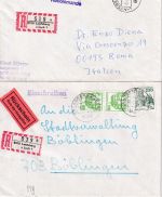 BRD - Landsberg 1980/81 Einschreiben n. ITALIEN + Eil-Einschreiben Inland
