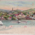 Bayern - Starnberg farb. "Halt-gegen-das-Licht"-AK ungelaufen ca. 1900