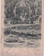 Bayern - Kloster Andechs Herrsching sw-Mehrbild-AK gelaufen 1899