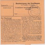 DR - 30+15 Pfg. AH Paketkarte Schongau 6.1.44 Abs. Fp.Nr. L09497 Lgp. Breslau