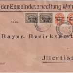 DR-Infla - 2x90+2x10 Pfg. By-Abschied/DR Dienstbrief Babenhausen 6. Apr 22