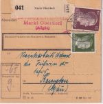 DR - 60+5 Pfg. AH Paketkarte Markt Oberdorf - Kempten 1944 - Reichsarbeitsdienst