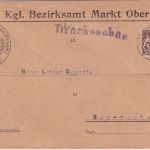 Bayern - 3 Pfg. Staatswappen Drucksache Markt Oberdorf - Bernbuch 1916