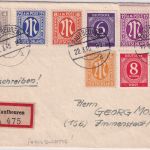 All.Bes./AM-Post - Kaufbeuren 29.3.46 philatel. Mischfrankatur Einschreibebrief