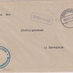 All.Bes. - Kaufbeuren 12.10.45 Gebühr bezahlt Ra1 Behördenbrief n. Rosenheim
