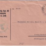 DR - Füssen 1938 Frei d. Ablösung/Gebirgsjäger Dienstbrief n. Lindau