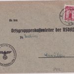 DR - 12 Pfg. Adler/Sockel Dienstbrief (NSDAP Kreisleitung) Sonthofen 1941