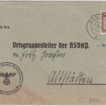 DR - 3 Pfg. Adler/Sockel Dienstdrucksache (NSDAP Kreisleitung) Sonthofen 1941