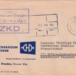 DDR - Dresden 1968 portofreier ZKD-Brief n. Berlin "VEB Hochvakuum"