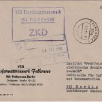 DDR - Falkensee 1968 portofreier ZKD-Brief n. Berlin "VEB Transformatorenwerk"