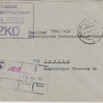 DDR - Berlin 1967 portofreier ZKD-Ortsbrief "Institut für Elektroanlagen"