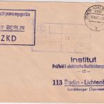 DDR - Berlin-Karlshorst 1967 portofreier ZKD-Ortsbrief "VVB Hochspannungsgeräte"