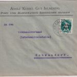 DR-Infla - Gut Irlaching illustr. Firmenkuvert Irrenlohe - Schwandorf 2. DEZ 21