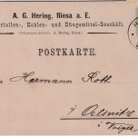 DR - 3 Pfg. Firmendrucksachenkarte K1 Riesa 2 - Oelsnitz 1881