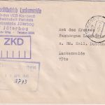 DDR - Jüterbog 1990 portofreier ZKD-Brief "VEB Schlachtbetrieb Luckenwalde"