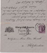 Bayern - 5/5 Pfg. Rauten Ganzsache/Doppelkarte Holzkirchen/Weilheim 1887