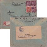 DR-Infla - 3x60 Pfg. Schmied u.a. Einschreibebrief n. ITALIEN Salzwedel Rom 1921