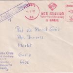DDR - Greiz 1987 30 Pfg. AFS "VEB Greika" Ortsbrief "Nur f.d. Dienstgebrauch"