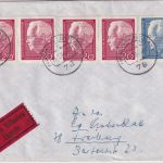 BRD - 4x20+40 Pfg Lübcke I Ortseilbrief (2.Gew.st.) Freiburg (Breisgau) 11.12.64
