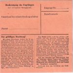 BRD - 50 Pfg, Heuss I waagr. Paar u.a. Paketkarte Kirchzell ü. Miltenberg 1955