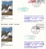 Grönland - 5 Belege Zuleitungspost LH-Erstflüge Verspätungsstempel 1987