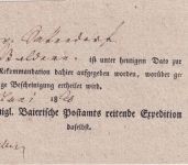 Bayern - Ansbach 1826 Aufgabeschein (Reitpost) f. rekommandierte Sendung