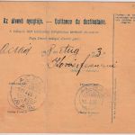 Ungarn/Slowakei - 10 F. Paketkarte + Zusatz Pozsony - Acsad 1918