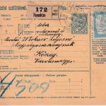 Ungarn/Slowakei - 10 F. Paketkarte + Zusatz Szenicze - Köszeg 1918