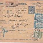 Ungarn/Slowakei - 10 F. Paketkarte + Zusatz Beszterczebanya - Egyed 1918