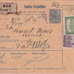 Ungarn/Slowakei - 10 F. Paketkarte + Zusatz Pozsony - Acsad 1918