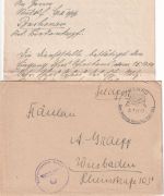 DR - Hanau 1944 Feldpopstbrief n. Wiesbaden + Vermisstenauskunft Fp.Nr. 44272