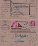 Frankreich - 20 C. Saerin Nachnahmekarte Mülhausen 1938 Retour 1 Fr. Ausz.gebühr