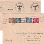 DR - 3+6 u. 4+12 Pfg. Hindenburg Zusammendrucke Brief i.d. SCHWEIZ Leipzig 1940