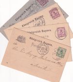 Bayern - Kreuth (Wildbad) + Dorf Kreuth 1884/94 4 Ganzsachen