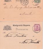 Bayern - Kreuth (Wildbad) + Dorf Kreuth 1884/94 4 Ganzsachen
