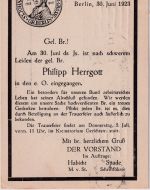 Berlin - St. Johannis-Loge (Freimaurer) Ortskarte/Todesanzeige 30. Juni 1923