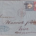 DR - 2+1 Gr großer/kleiner Brustschild Brief n. FRANKREICH Berlin - Nizza 1872
