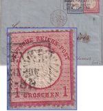 DR - 2+1 Gr großer/kleiner Brustschild Brief n. FRANKREICH Berlin - Nizza 1872