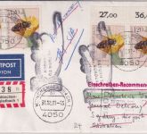 Berlin - 4x120 Pfg. Jugend/Fliege Luftpost-Einschreibebrief n. AUSTRALIEN 1991